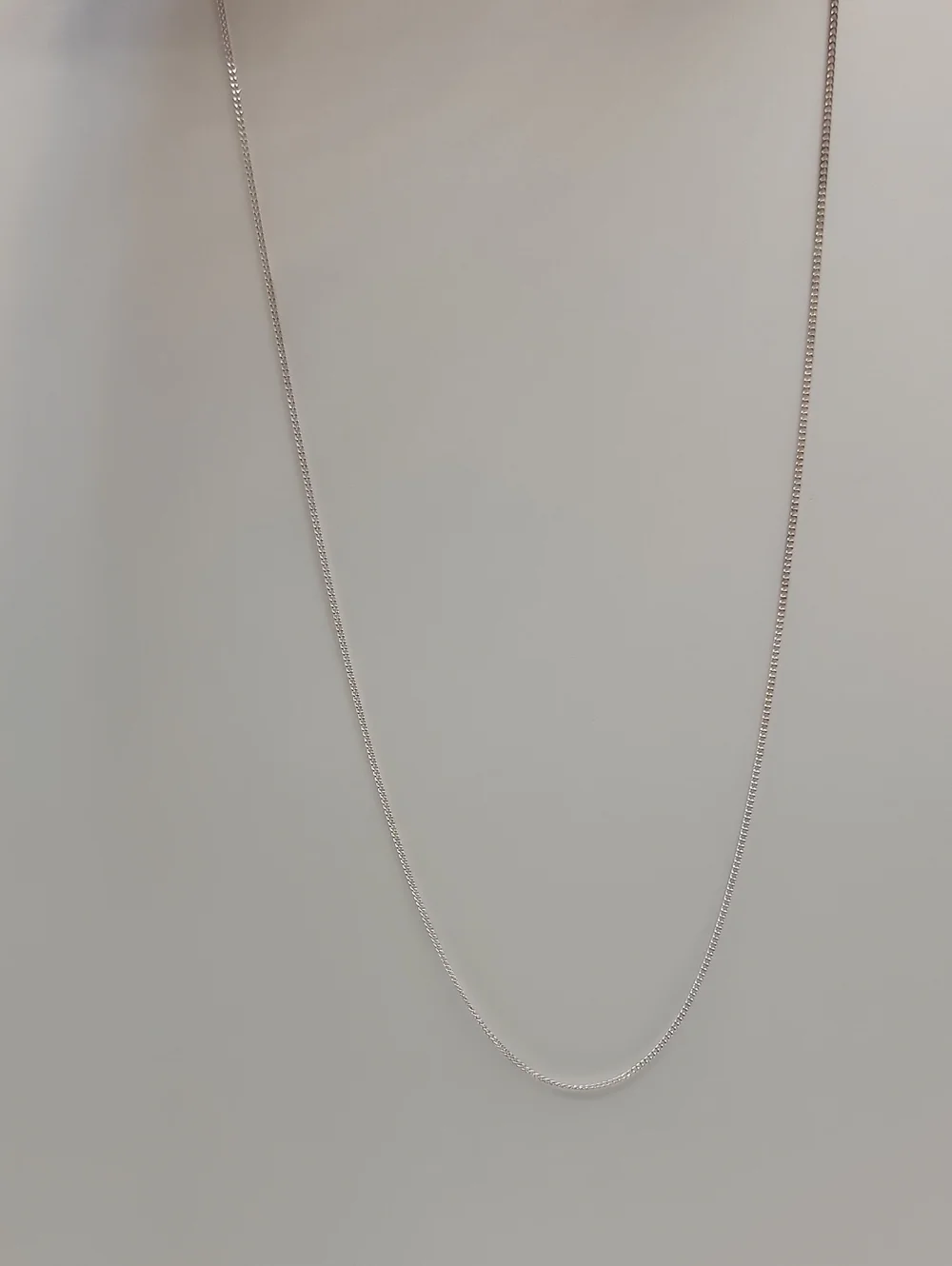Sterling Silver Curb Chain Necklace Extra Fine- Jewelry 18